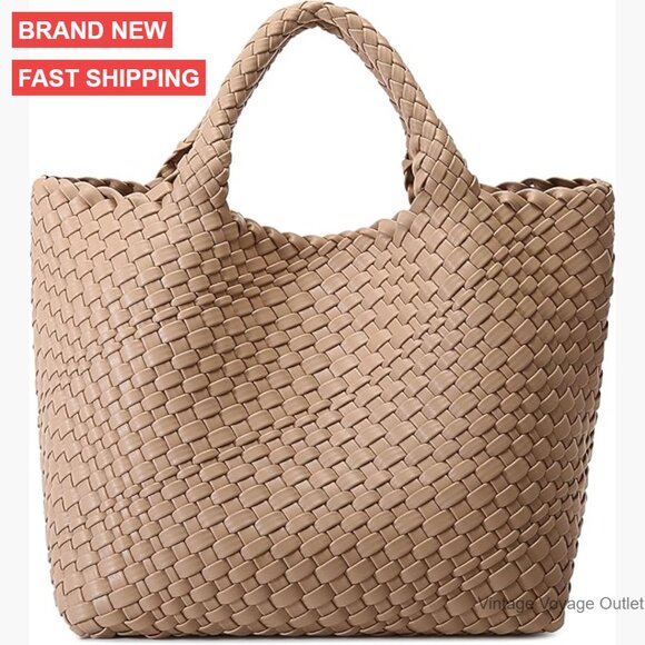 Vegan Leather Tote Bag with Clutch Large Capacity Travel Shoulder Bag
